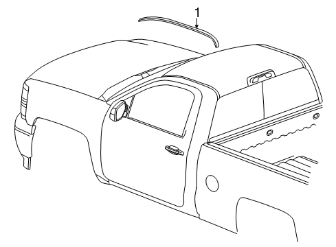 2016 Chevy Silverado 2500 HD Exterior Trim - Cab Diagram 3 - Thumbnail