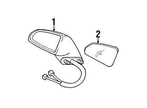1995 Pontiac Bonneville Mirror, Rear Driver Side Diagram for 25607507