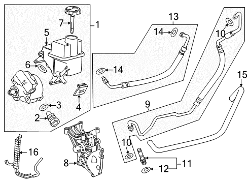 2014 Chevy Silverado 2500 HD P/S Pump & Hoses, Steering Gear & Linkage Diagram