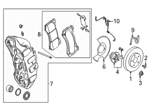 2024 Cadillac XT6 Front Brakes Diagram