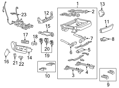 2012 Cadillac CTS Motor, Front Diagram for 20843253