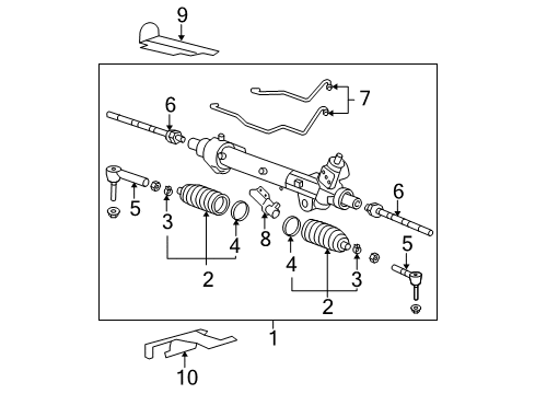 2012 GMC Acadia P/S Pump & Hoses, Steering Gear & Linkage Diagram