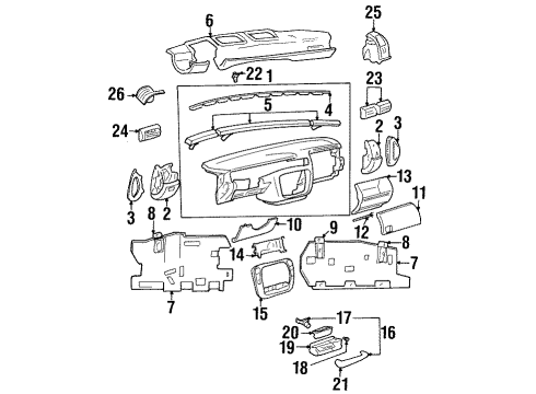 1998 Cadillac Catera Lock & Cylinder Diagram for 9118844