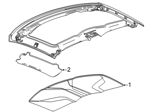 2020 Chevy Corvette Trim Cover, Jet Black, Driver Side Diagram for 84746963