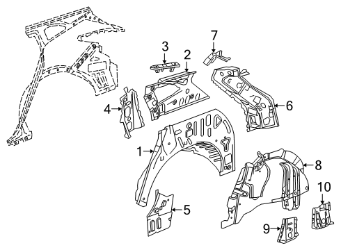 2022 Chevy Blazer Inner Structure - Quarter Panel Diagram
