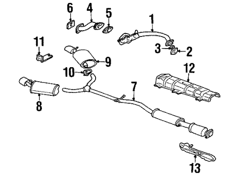 2001 Oldsmobile Aurora Exhaust Components Diagram