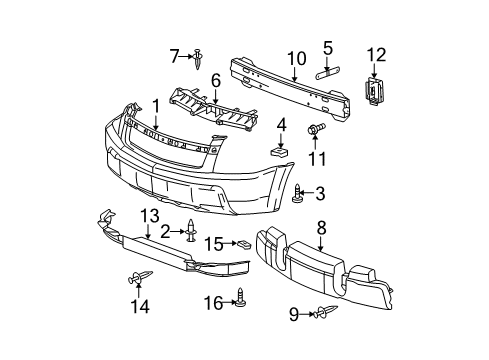 2005 Chevy Equinox Front Bumper Diagram