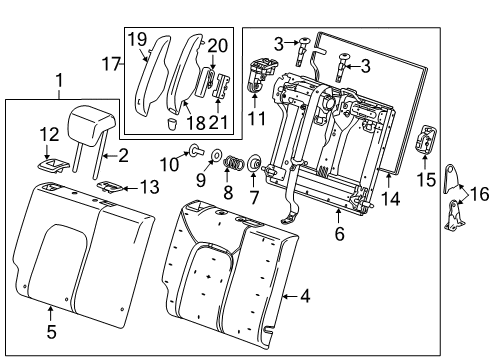 2020 Chevy Sonic Rear Seat Components Diagram 2 - Thumbnail