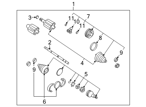 2004 Oldsmobile Bravada Axle Shaft & Joints - Front Diagram