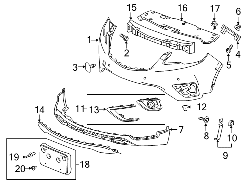2019 Buick Envision Reinforcement, Driver Side Diagram for 22905948