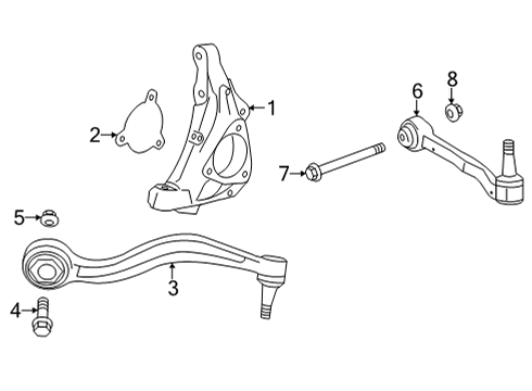 2020 Cadillac CT4 Front Suspension Components, Lower Control Arm, Ride Control, Stabilizer Bar Diagram