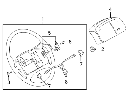 2000 Chevy Impala Steering Column & Wheel Diagram 4 - Thumbnail