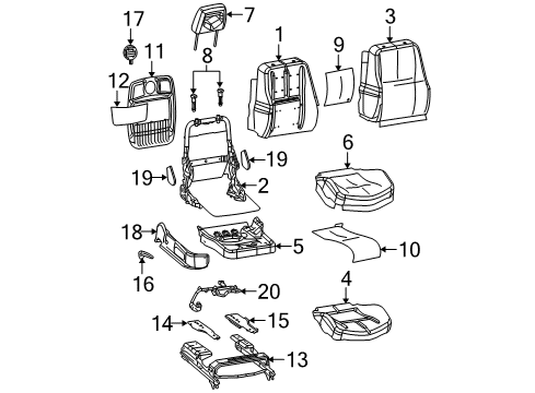 2007 Pontiac Grand Prix Passenger Seat Components Diagram
