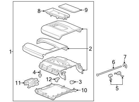 2020 GMC Sierra 1500 Center Console Diagram 1 - Thumbnail