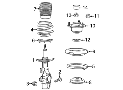 2022 Cadillac CT5 Strut, Driver Side Diagram for 84823659