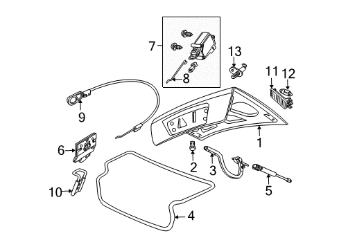 2006 Pontiac GTO Trunk Lid Diagram