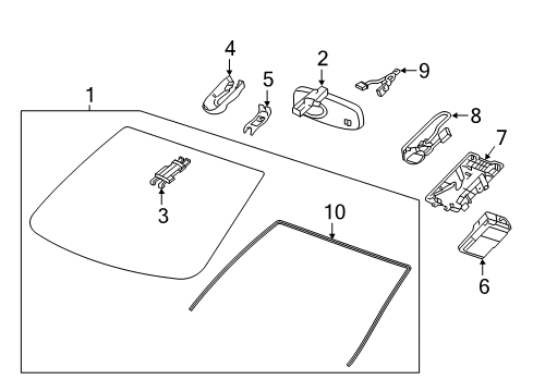 2023 GMC Terrain Mirror Inside, Rear Diagram for 84350235