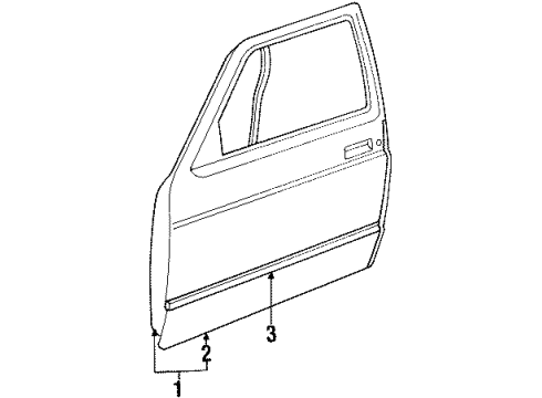 1991 Chevy S10 Blazer Nameplate, Front Diagram for 15629985