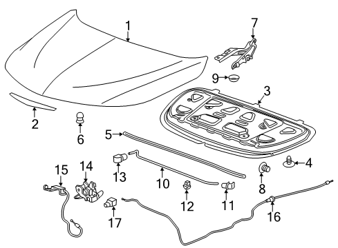 2019 Chevy Malibu Release Cable Diagram for 84100312