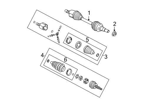 2005 Chevy Equinox Axle Shaft & Joints - Front Diagram