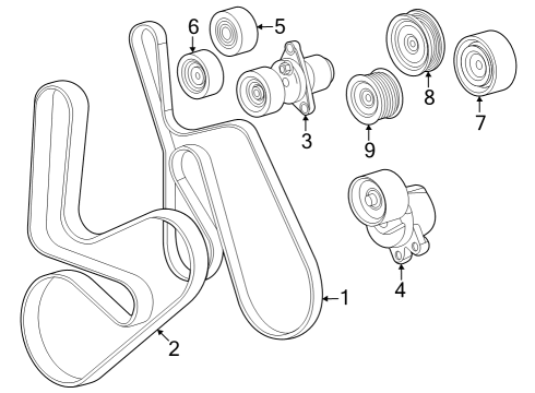 2023 Cadillac Escalade Idler Pulley Diagram for 12720530