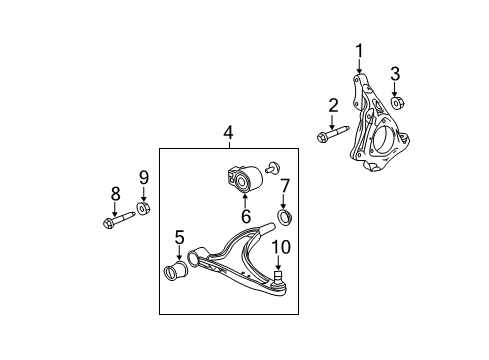 2012 Buick LaCrosse Front Suspension Components, Lower Control Arm, Stabilizer Bar Diagram