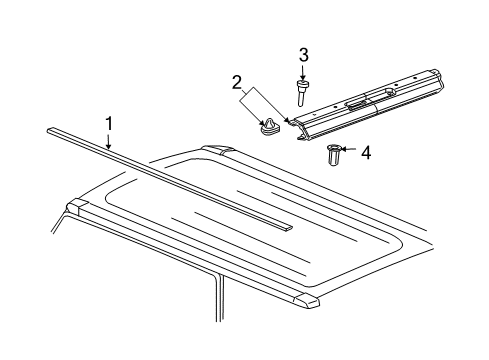 2007 Hummer H2 Exterior Trim - Roof Diagram