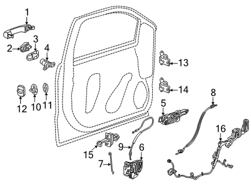 2022 GMC Yukon Front Door Diagram