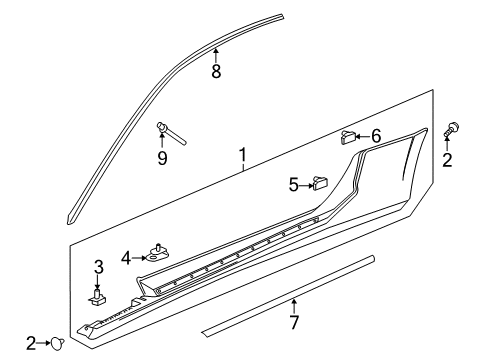 2017 Chevy Camaro Exterior Trim - Pillars, Rocker & Floor Diagram 3 - Thumbnail