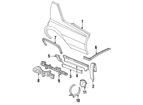 1990 Cadillac Brougham Nameplate, White Diagram for 20729601