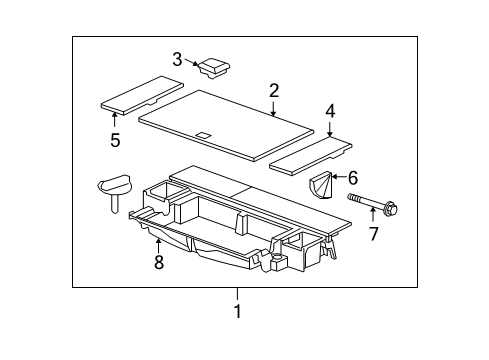 2008 Buick Enclave Interior Trim - Rear Body Diagram 1 - Thumbnail