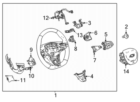 2022 Chevy Bolt EV Steering Wheel, Black Diagram for 42784212