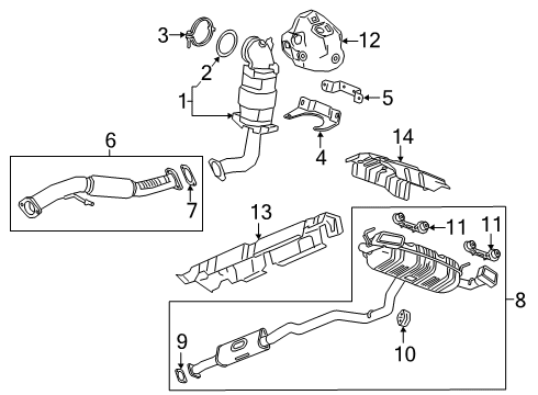 2023 Chevy Blazer Muffler & Pipe Diagram for 85154374