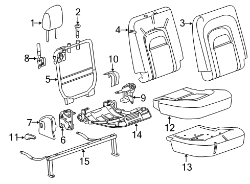 2022 GMC Canyon Rear Seat Components Diagram
