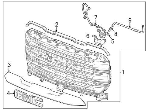 2022 GMC Sierra 1500 Washer Hose Diagram for 85132934