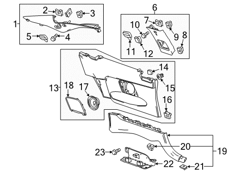 2016 Cadillac ATS Interior Trim - Quarter Panels Diagram