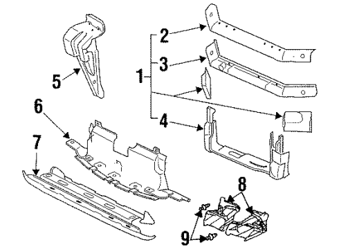 2002 Pontiac Grand Prix Radiator Support Diagram