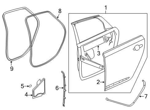 2019 Cadillac XTS Rear Door Diagram