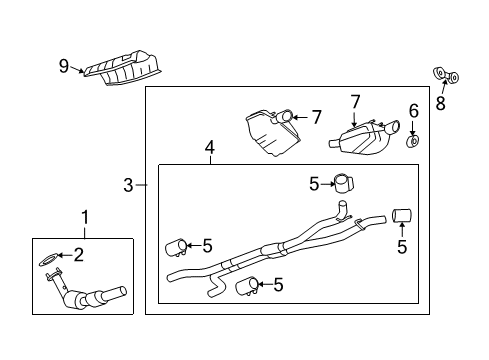 2010 Chevy Camaro Catalytic Converter, Front Passenger Side Diagram for 22909887