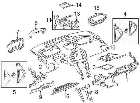2011 Chevy Volt Side Cover, Black, Driver Side Diagram for 22792044