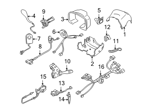 2005 Cadillac DeVille Multifunction Switch Diagram for 1999316