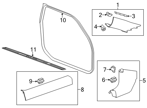 2014 Chevy Camaro Weatherstrip On Body, Driver Side Diagram for 22950429