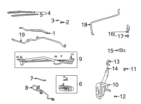 2005 Buick LeSabre Wiper & Washer Components Diagram