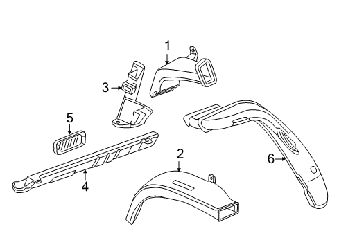 2009 Chevy Traverse Upper Duct, Lower Diagram for 23378749