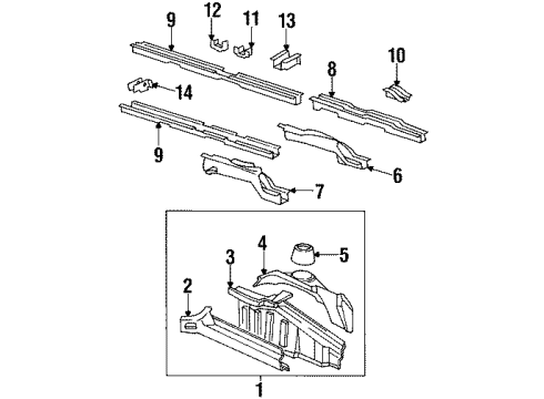 1994 Chevy Lumina APV Shock Tower, Front Driver Side Diagram for 10232978