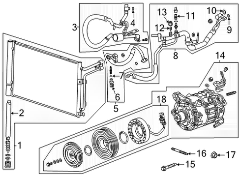 2023 Cadillac CT5 Condenser, Compressor & Lines Diagram 2 - Thumbnail
