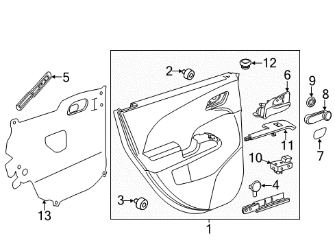 2017 Chevy Sonic Interior Trim - Rear Door Diagram