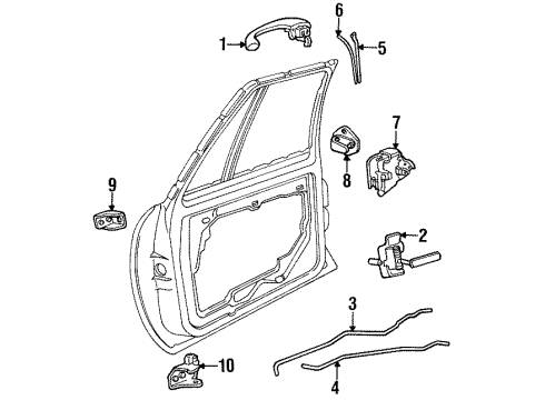 1994 Buick LeSabre Door & Components Diagram
