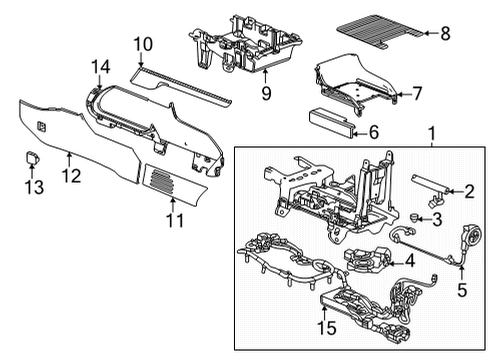2023 GMC Yukon Console Base, Front Diagram for 85159970