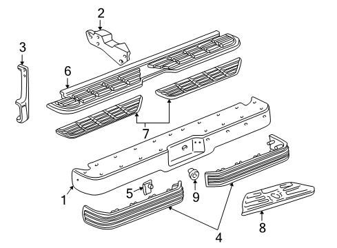 1998 GMC C3500 Rear Bumper Diagram